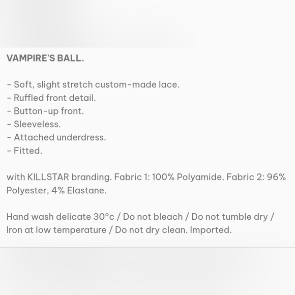 ~SOLD~ Killstar Goth Victorian Black Lace Vampires Ball Button up Maxi Dress S - Picture 13 of 13